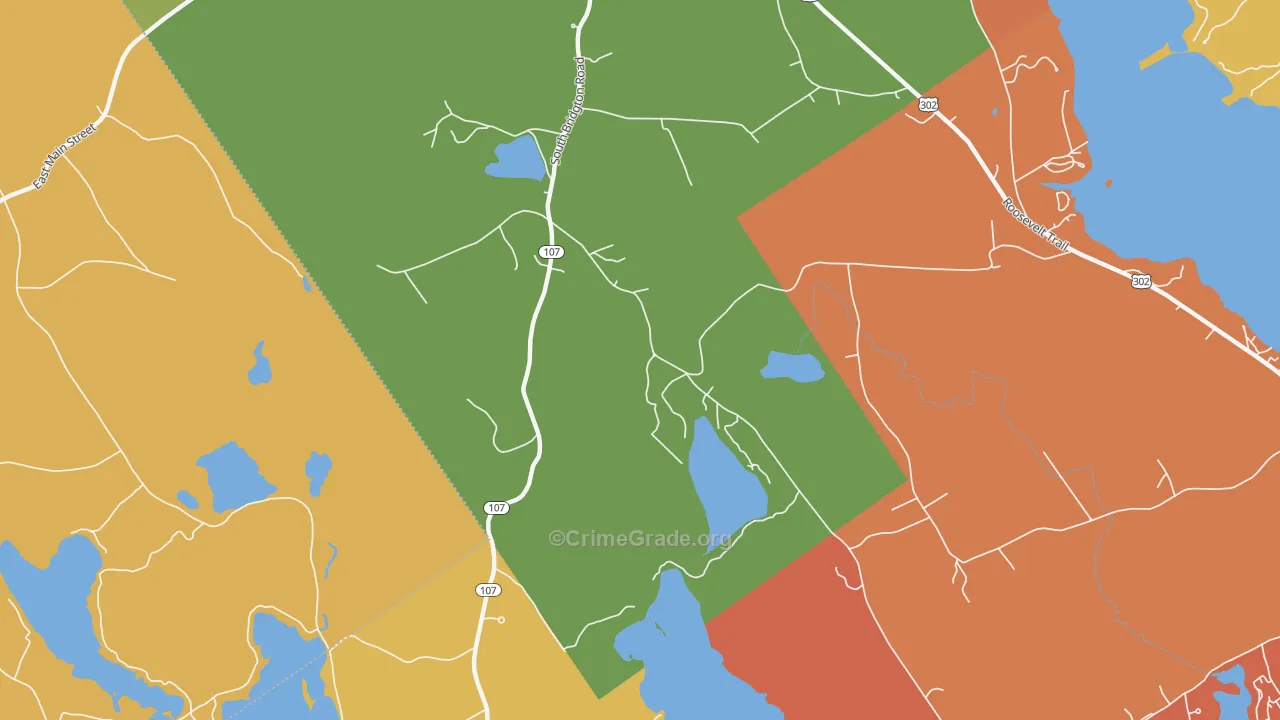South Bridgton, ME Map of Robbery Rates