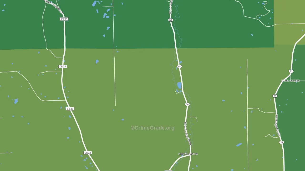 South Bristol, NY Map of Robbery Rates