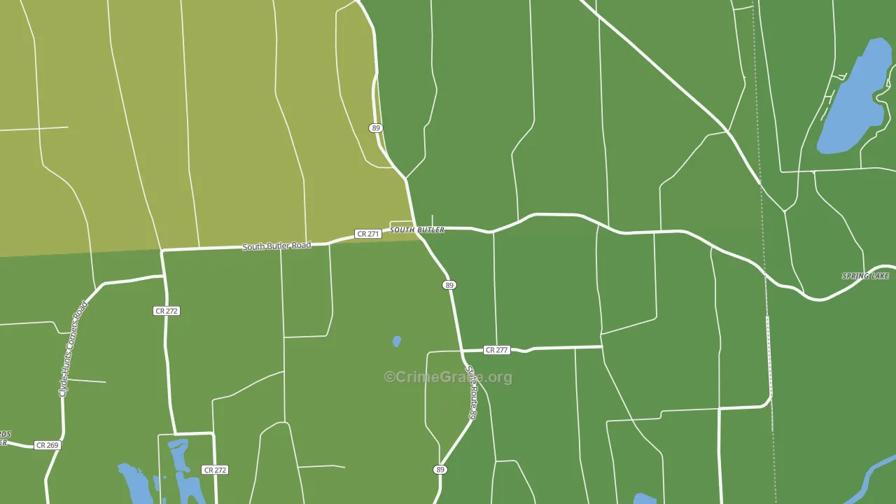 South Butler, NY Map of Robbery Rates