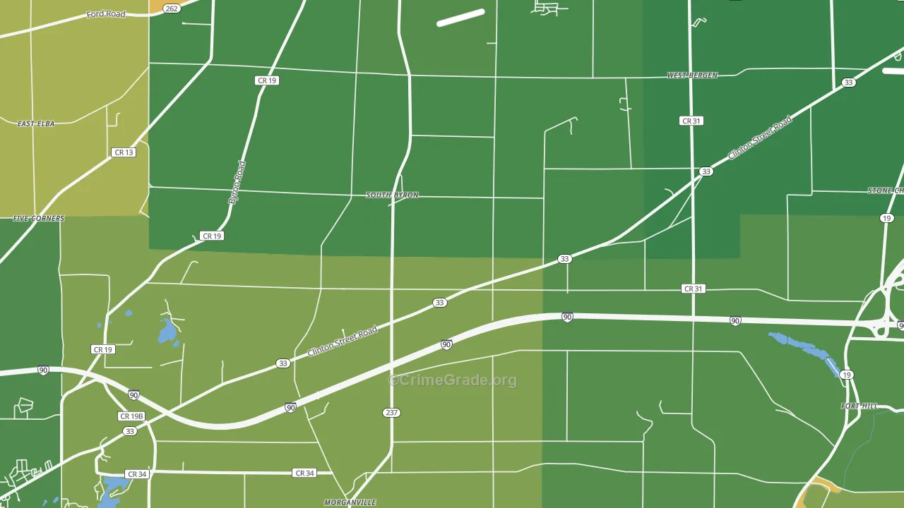 South Byron, NY Map of Robbery Rates