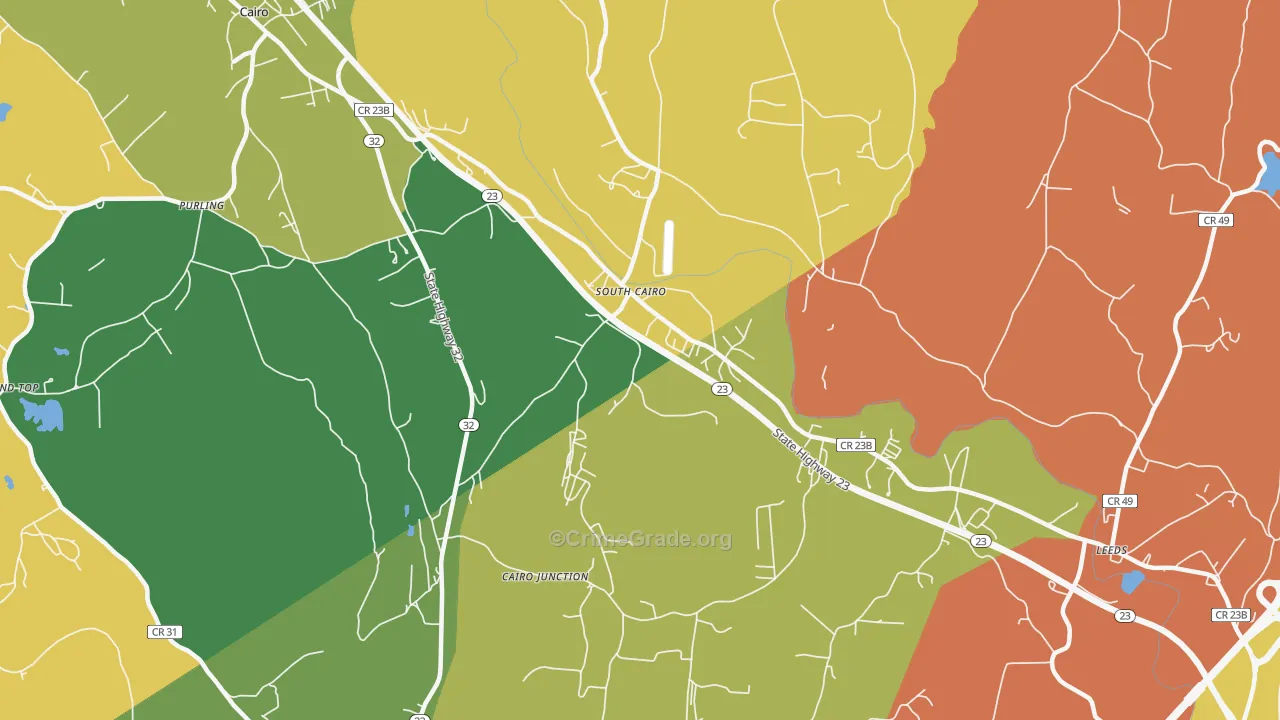 South Cairo, NY Map of Robbery Rates