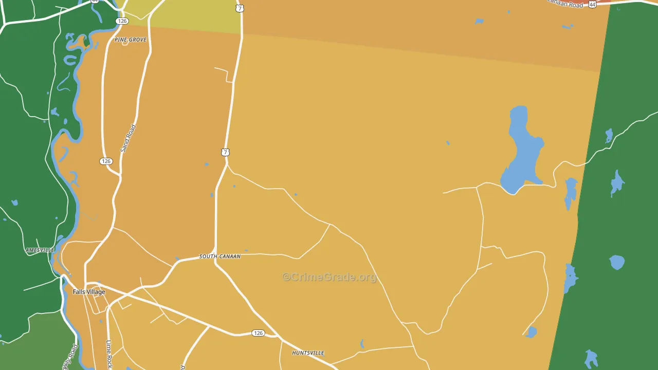 South Canaan, CT Map of Robbery Rates
