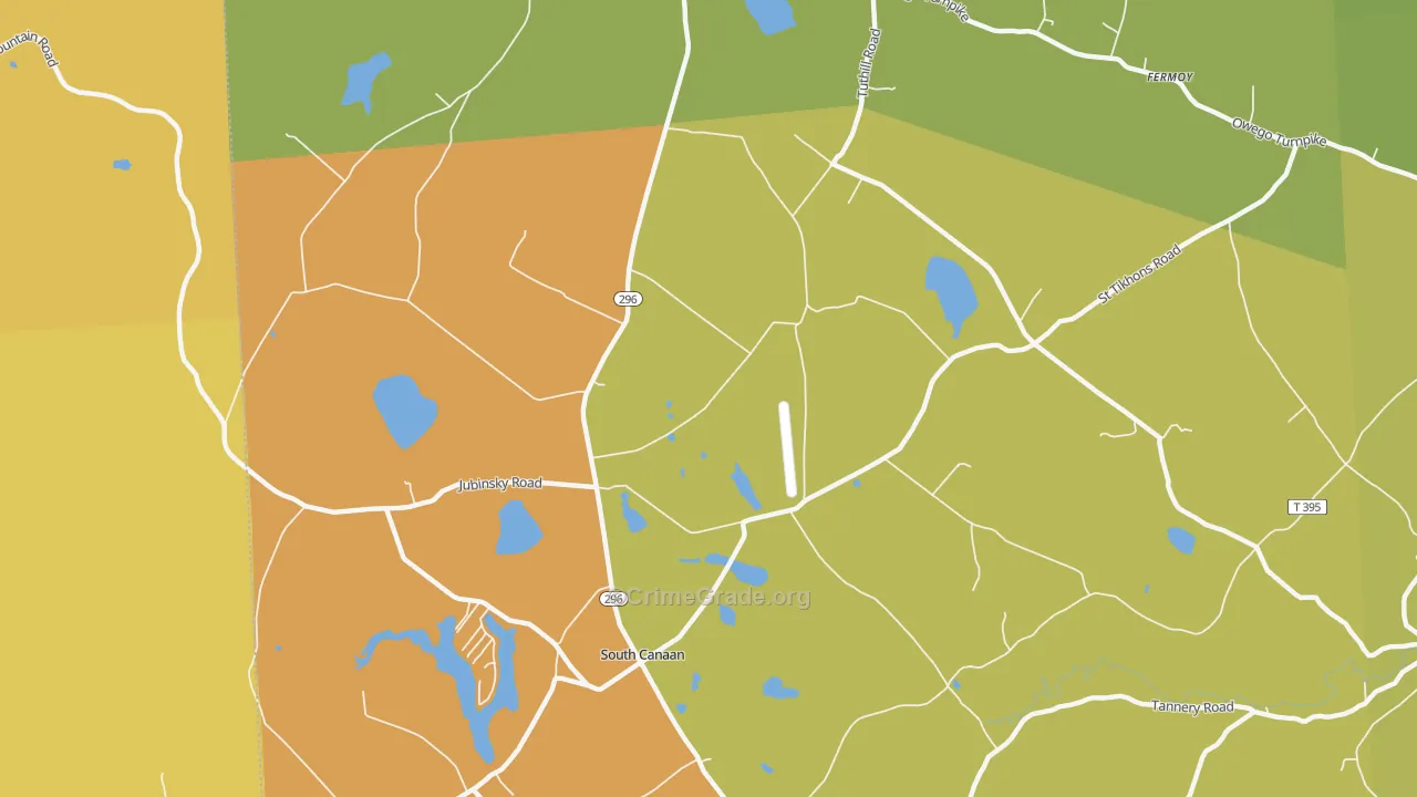 South Canaan, PA Map of Robbery Rates