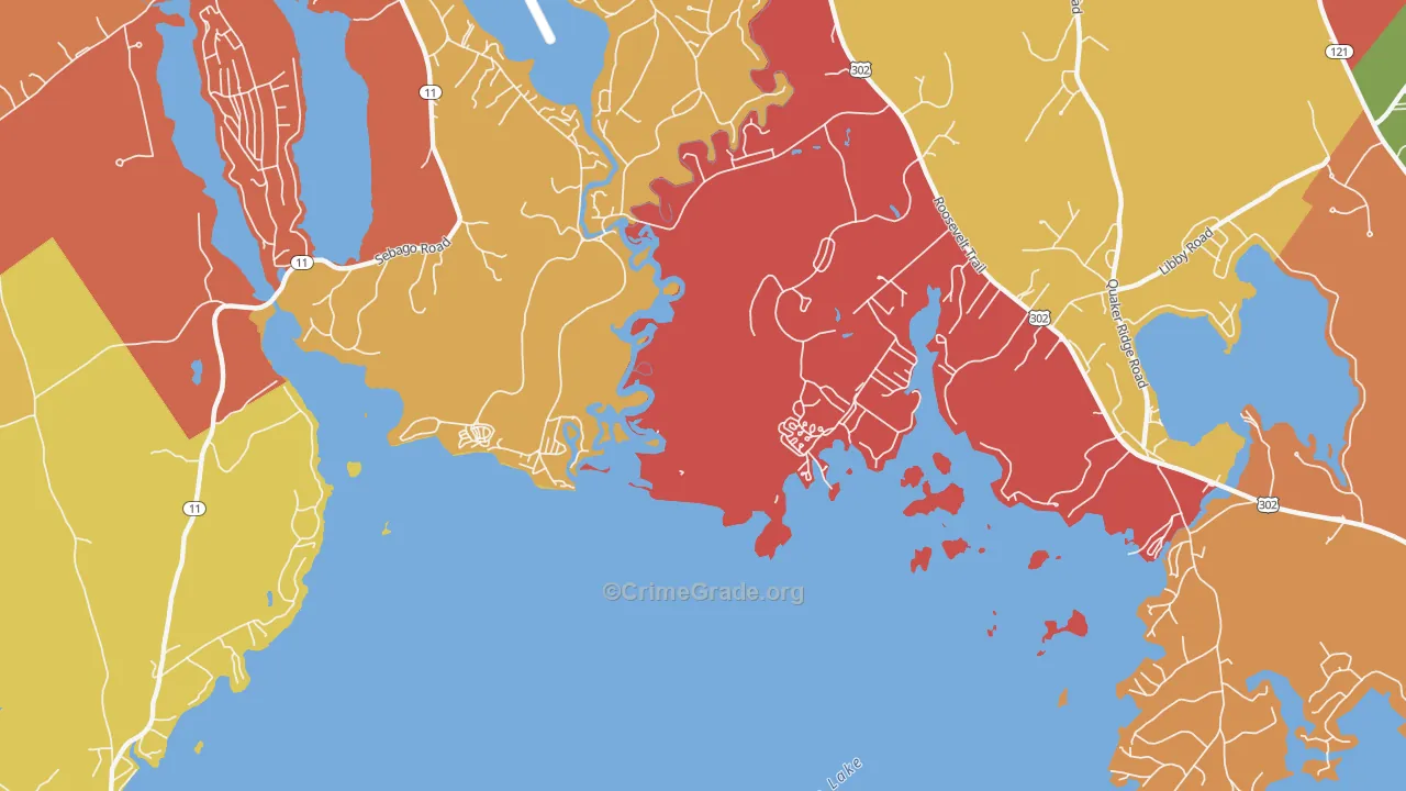 South Casco, ME Map of Robbery Rates