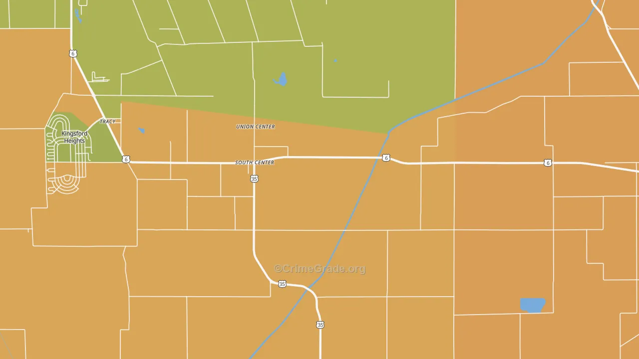 South Center, IN Map of Robbery Rates