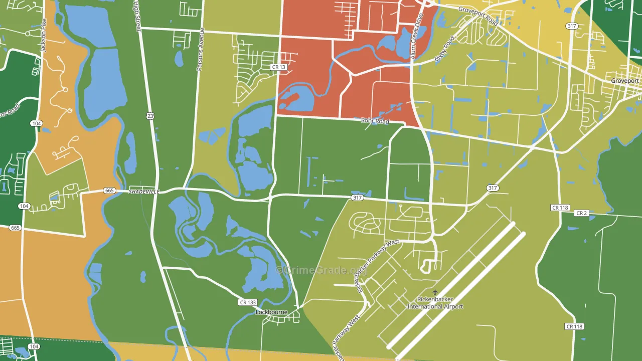 South Central Accord, Columbus, OH Map of Robbery Rates
