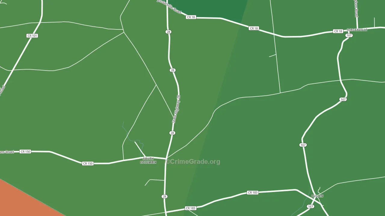 South Columbia, NY Map of Robbery Rates