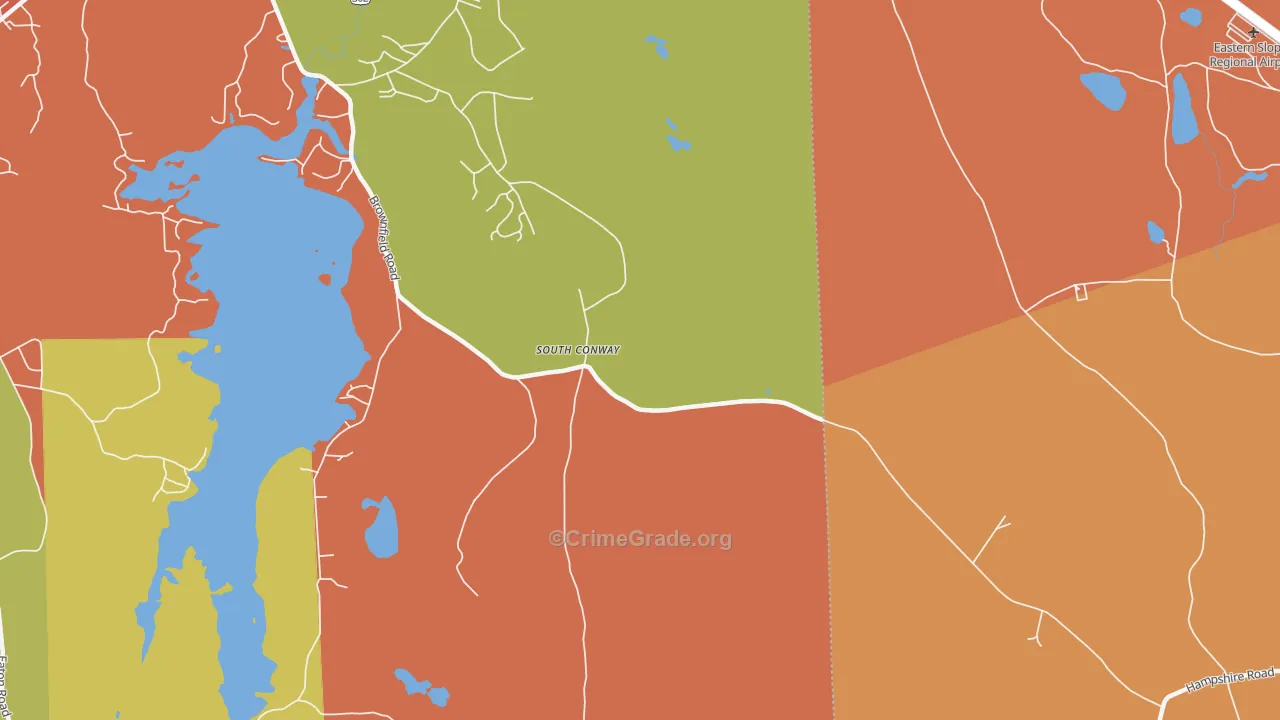 South Conway, NH Map of Robbery Rates