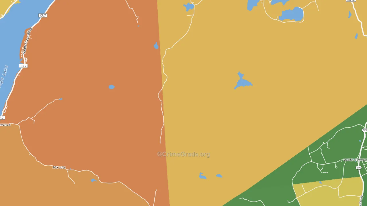 South Corinth, NY Map of Robbery Rates