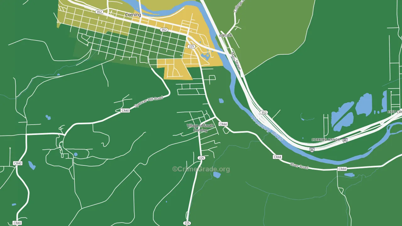 South Corning, NY Map of Robbery Rates