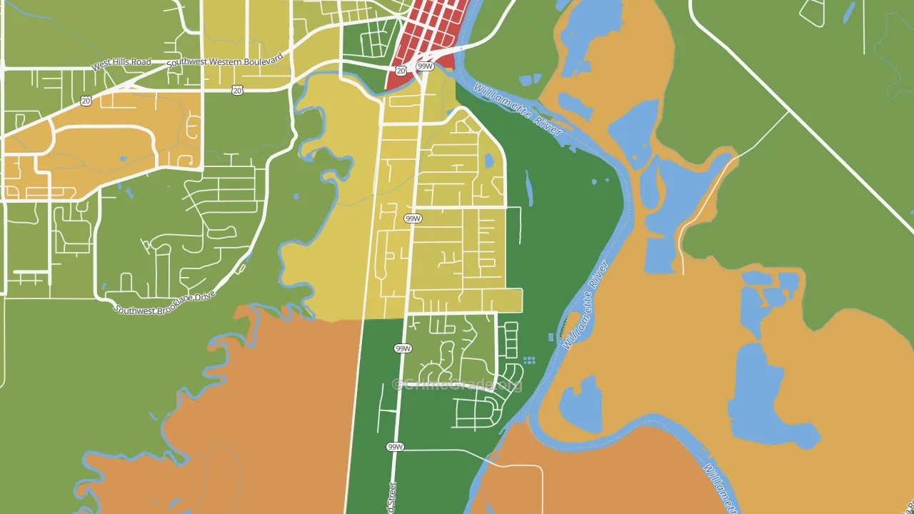 South Corvallis Neighbors, Corvallis, OR Map of Robbery Rates