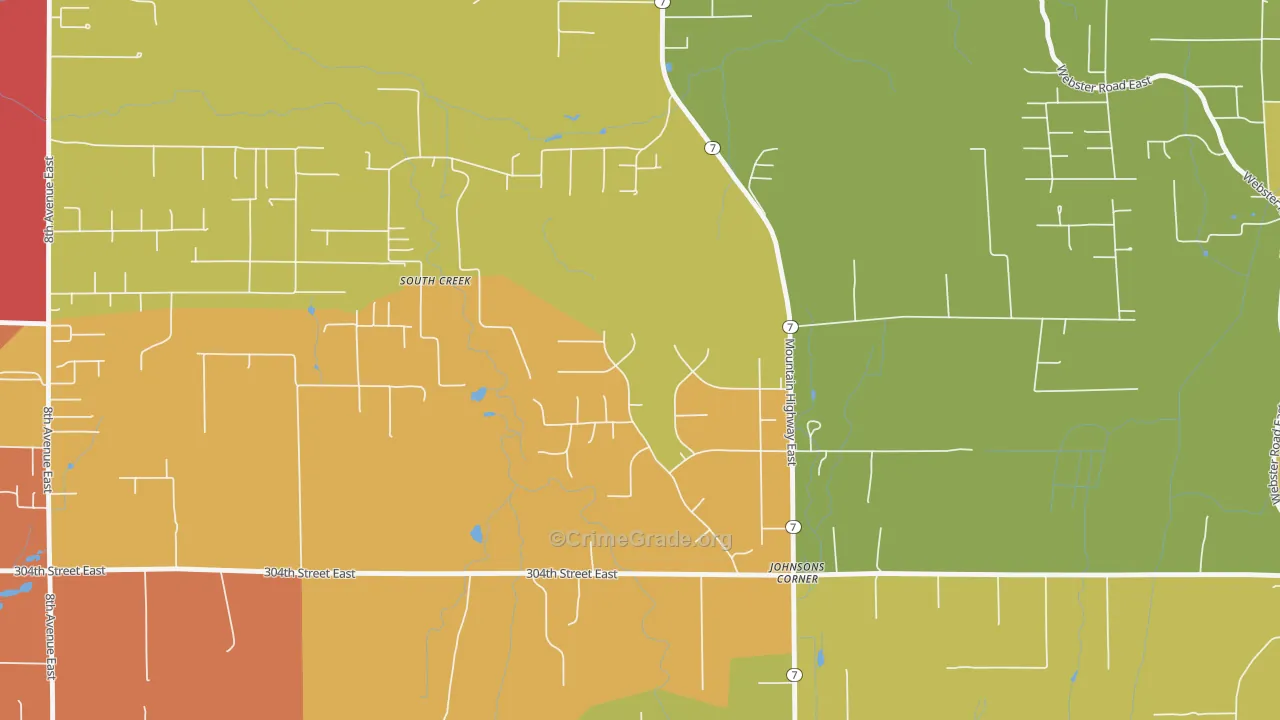 South Creek, WA Map of Robbery Rates