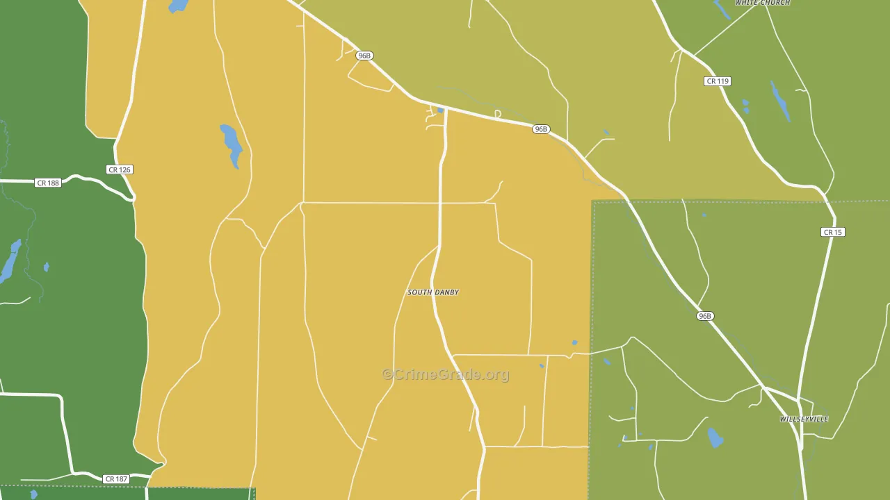 South Danby, NY Map of Robbery Rates