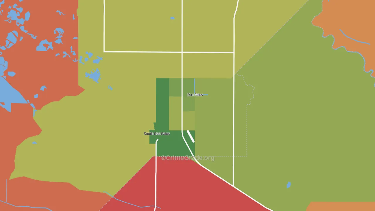 South Dos Palos, CA Map of Robbery Rates
