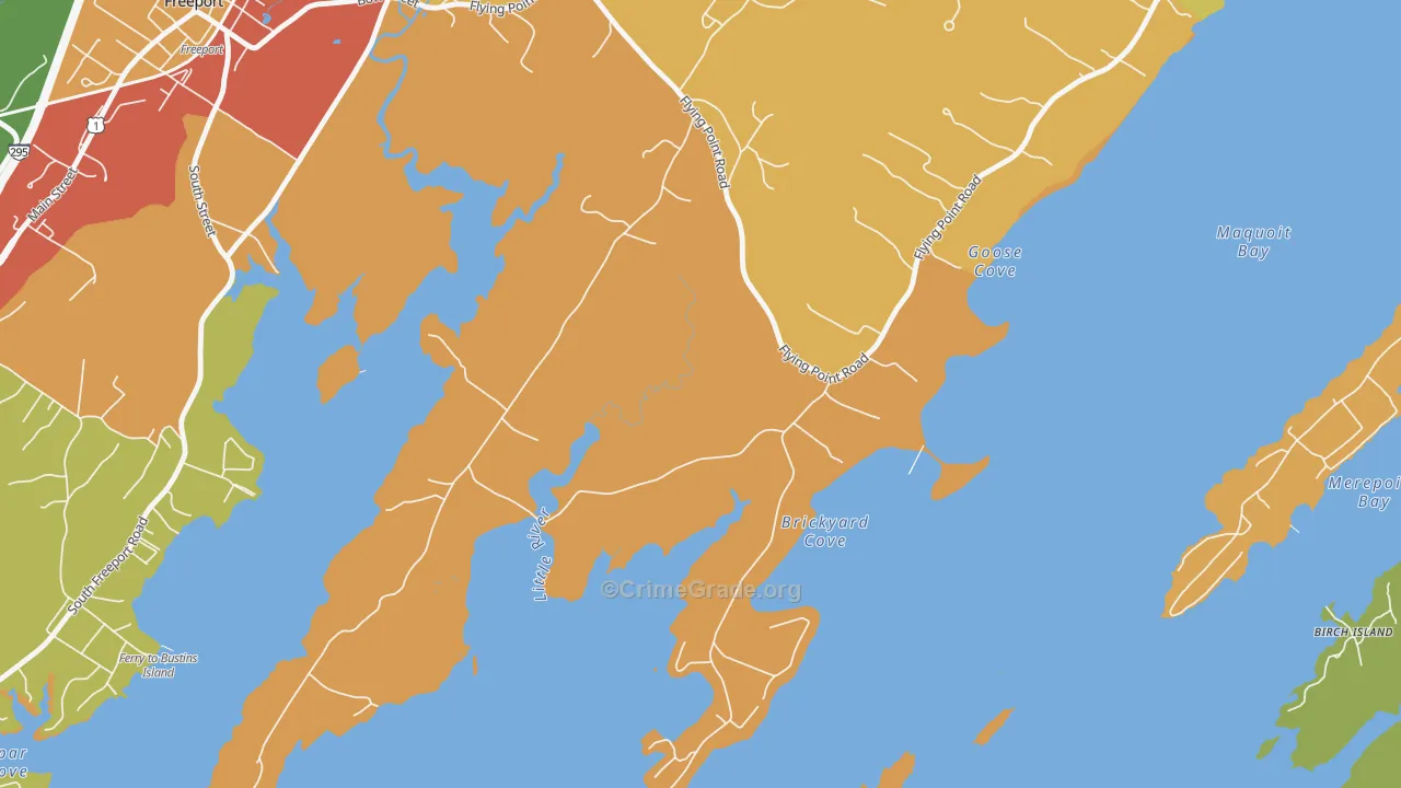 South Durham, ME Map of Robbery Rates