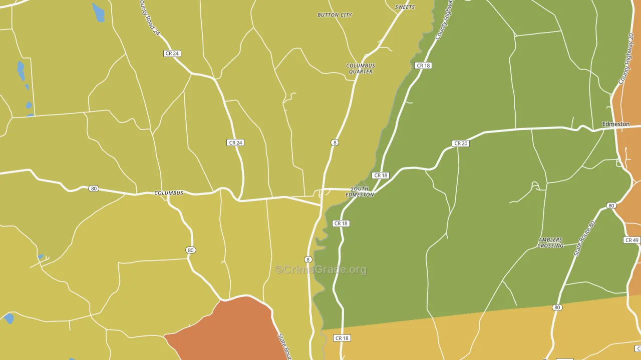 South Edmeston, NY Map of Robbery Rates