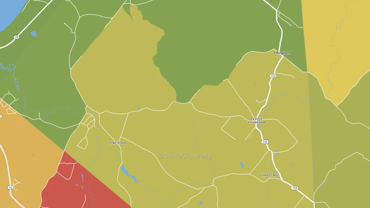 South Effingham, NH Map of Robbery Rates