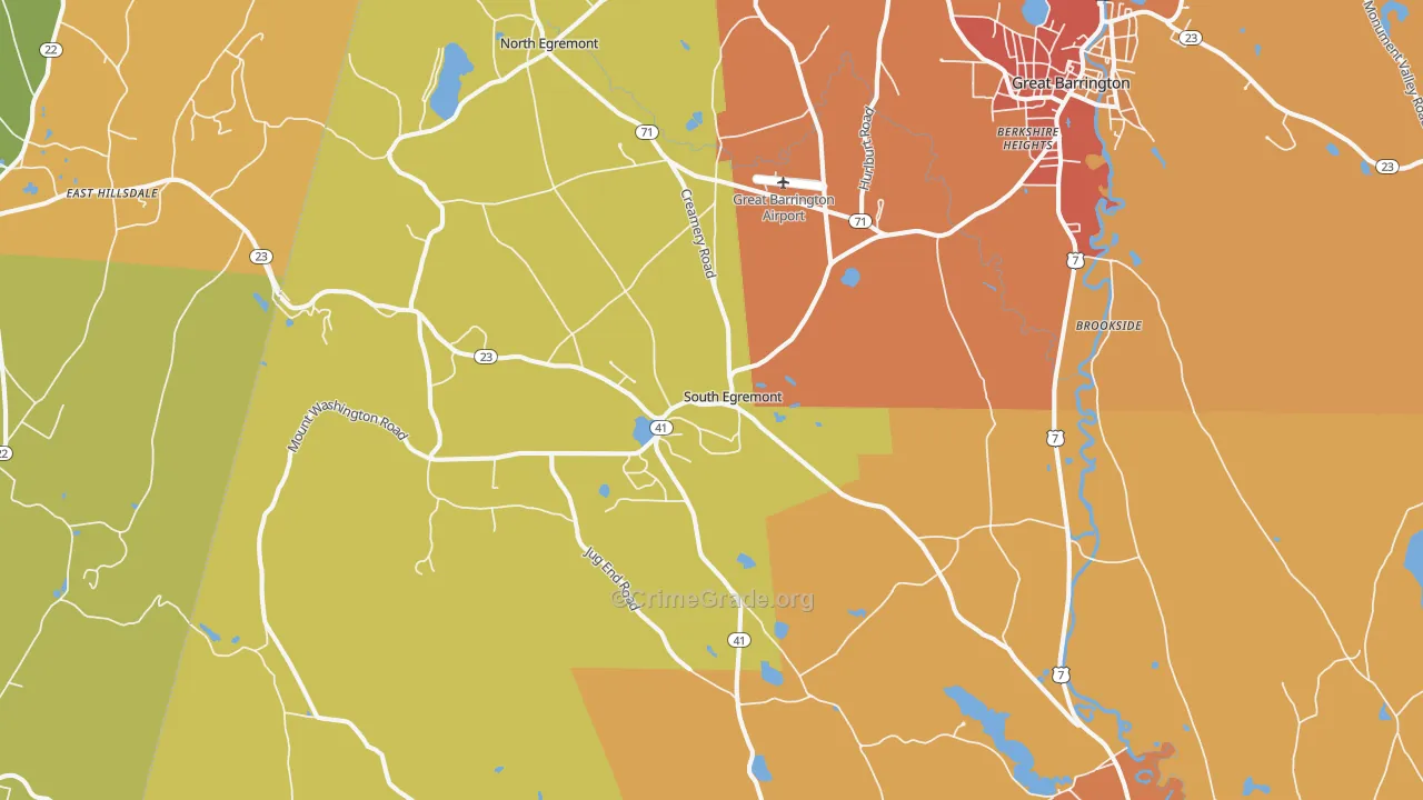 South Egremont, MA Map of Robbery Rates