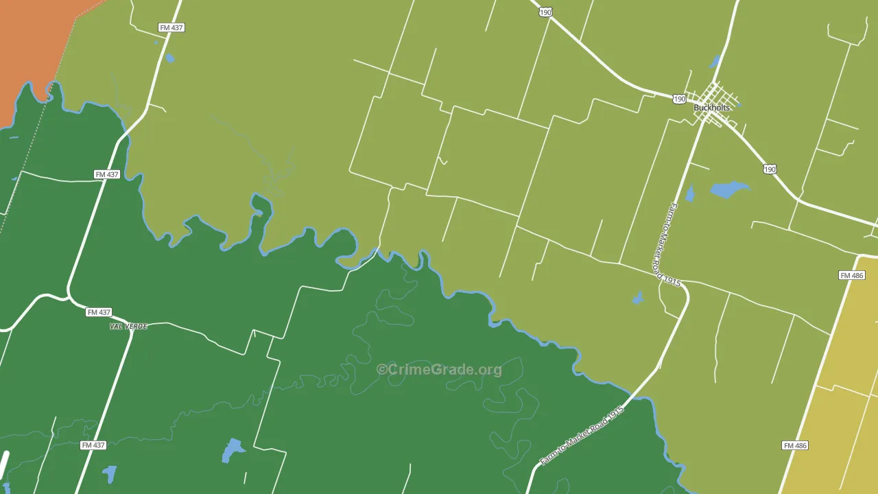 South Elm, TX Map of Robbery Rates
