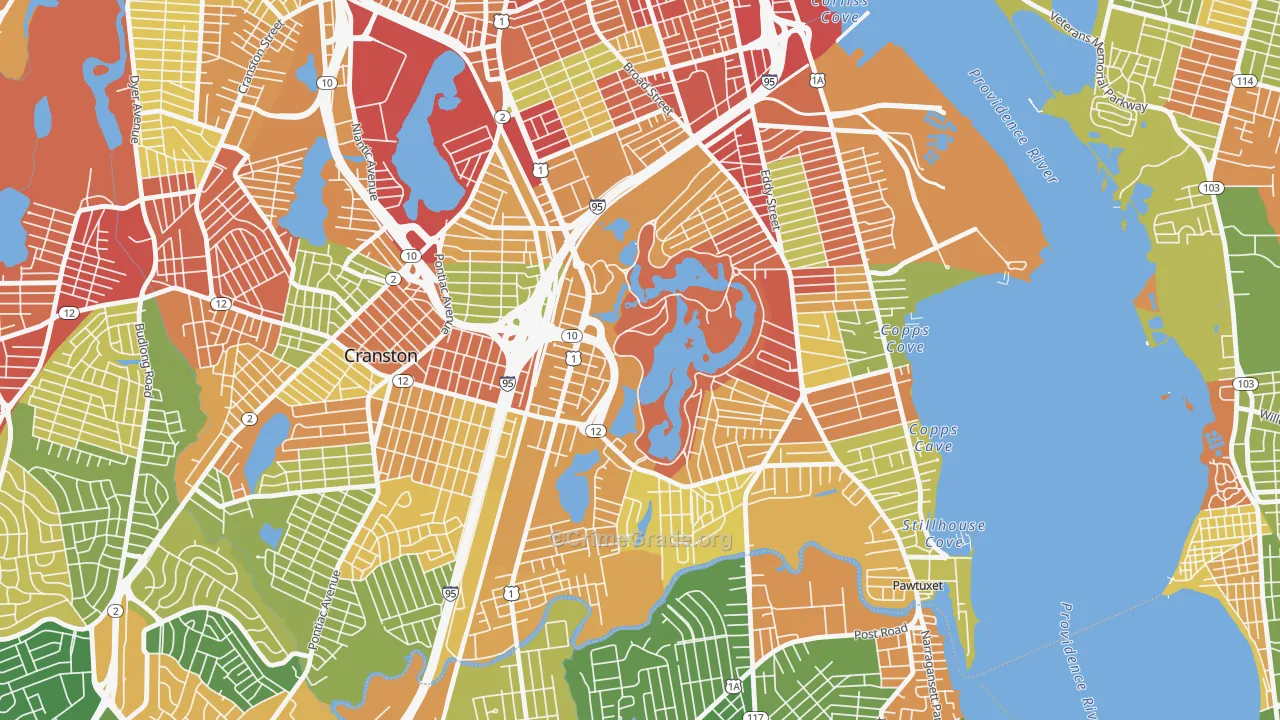 South Elmwood, Providence, RI Map of Robbery Rates