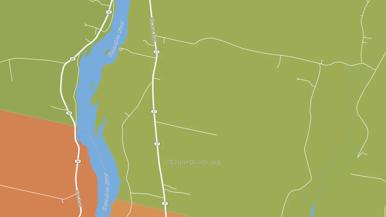 South Gardiner, ME Map of Robbery Rates