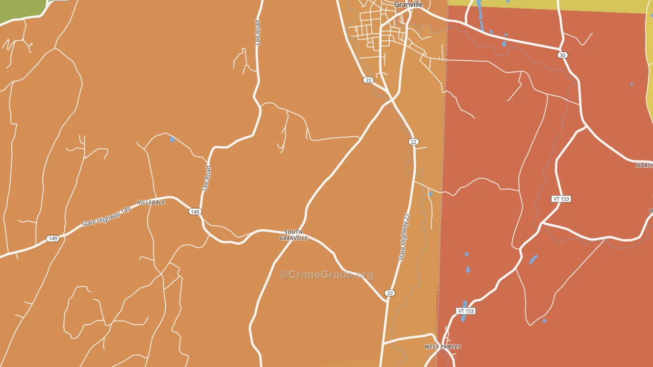 South Granville, NY Map of Robbery Rates