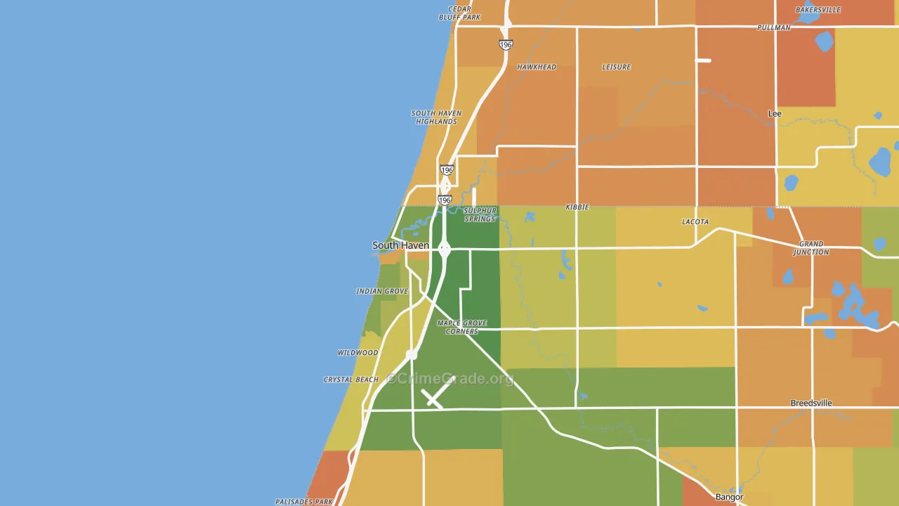 South Haven, MI Map of Robbery Rates