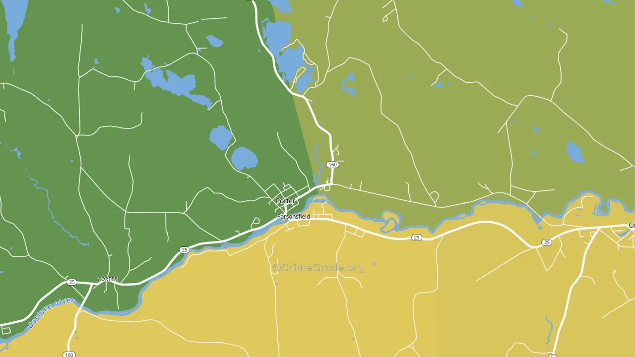 South Hiram, ME Map of Robbery Rates