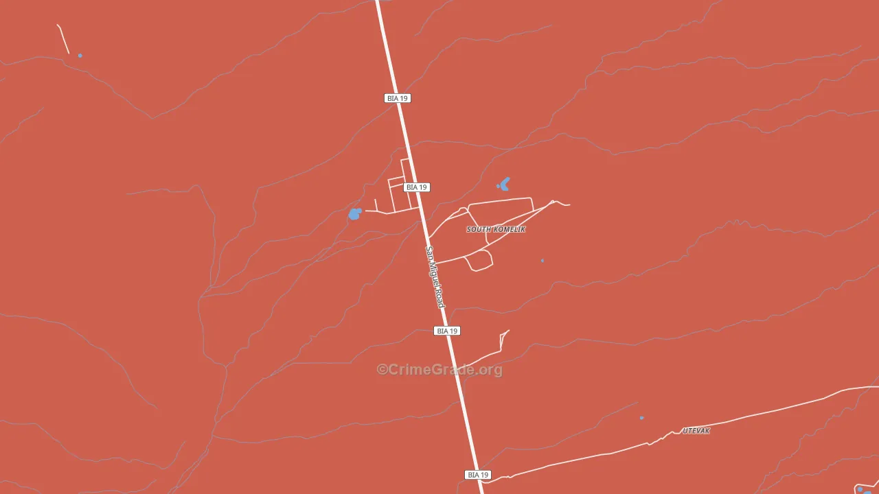 South Komelik, AZ Map of Robbery Rates