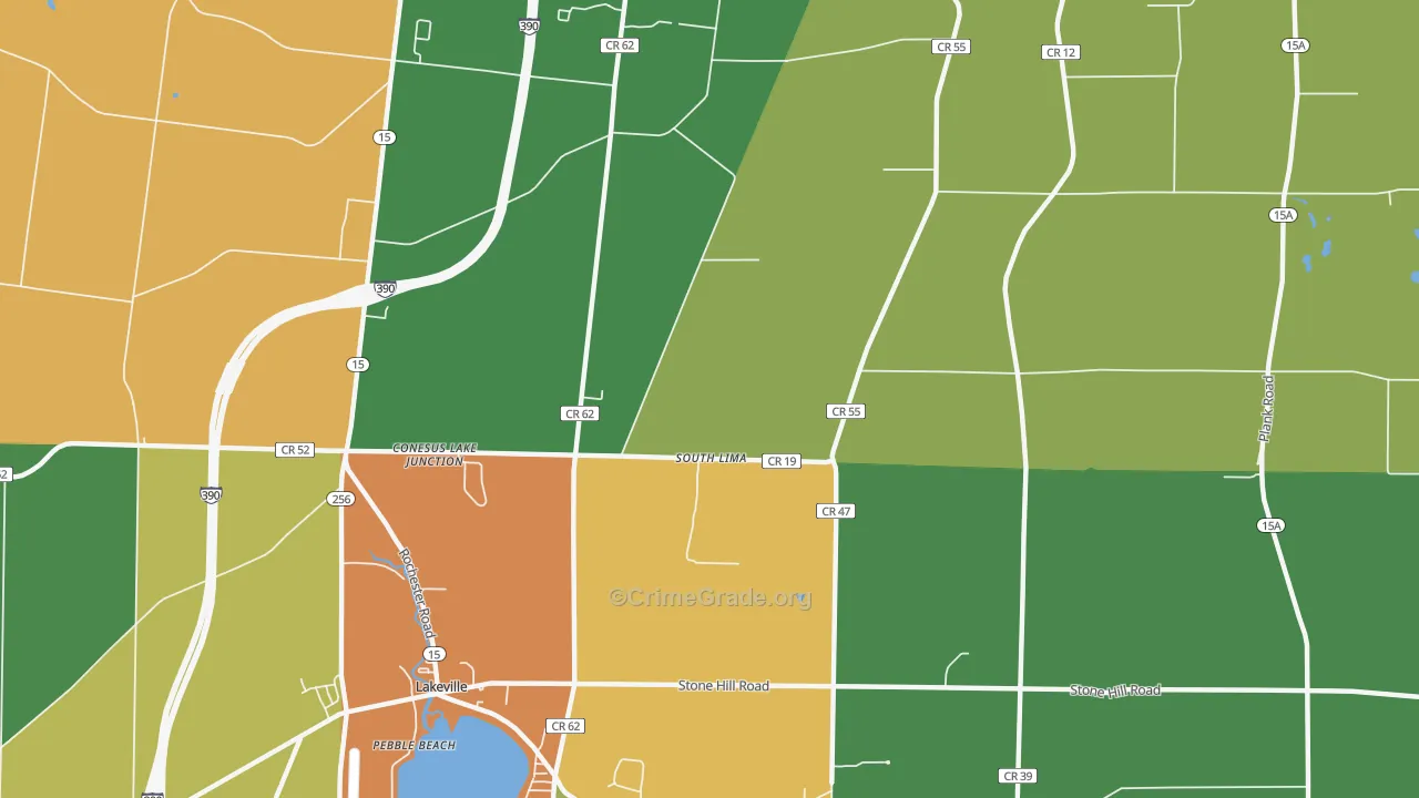 South Lima, NY Map of Robbery Rates