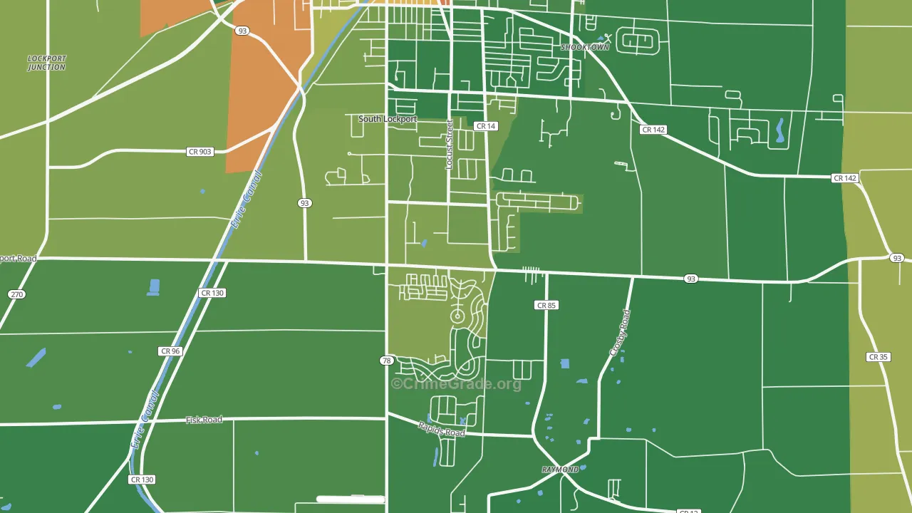 South Lockport, NY Map of Robbery Rates