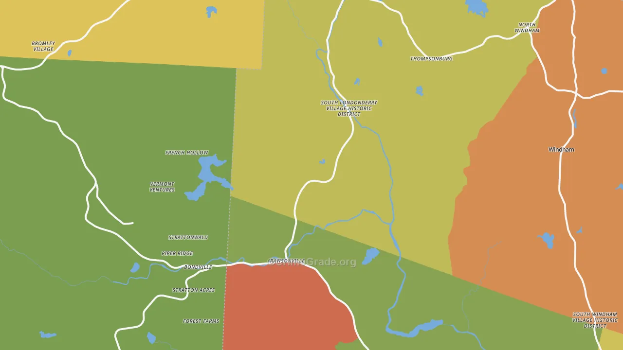 South Londonderry, VT Map of Robbery Rates