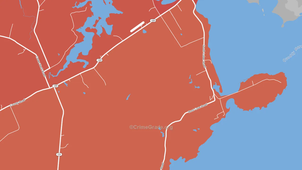 South Lubec, ME Map of Robbery Rates