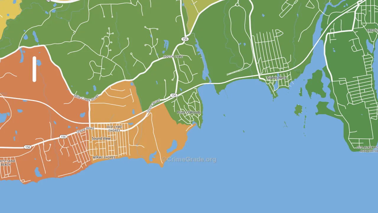 South Lyme, CT Map of Robbery Rates