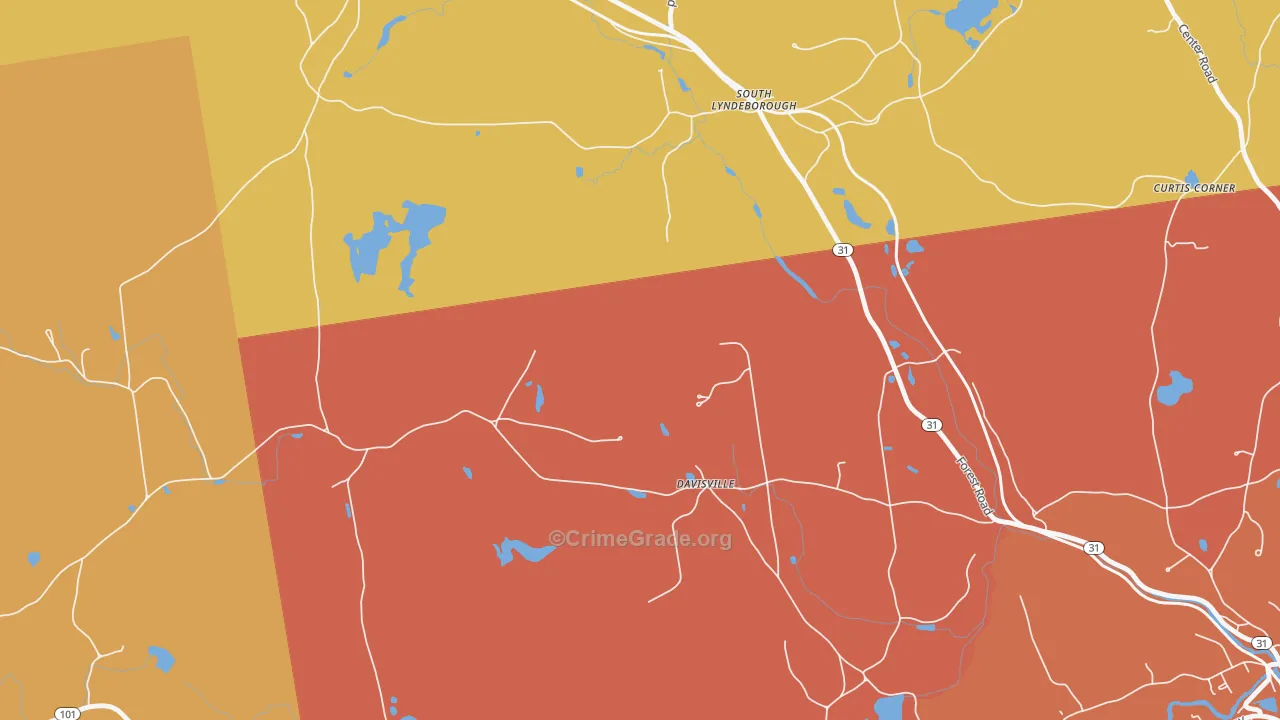 South Lyndeboro, NH Map of Robbery Rates