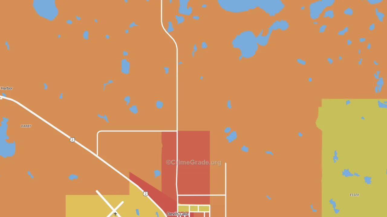South Minnewaukan, ND Map of Robbery Rates