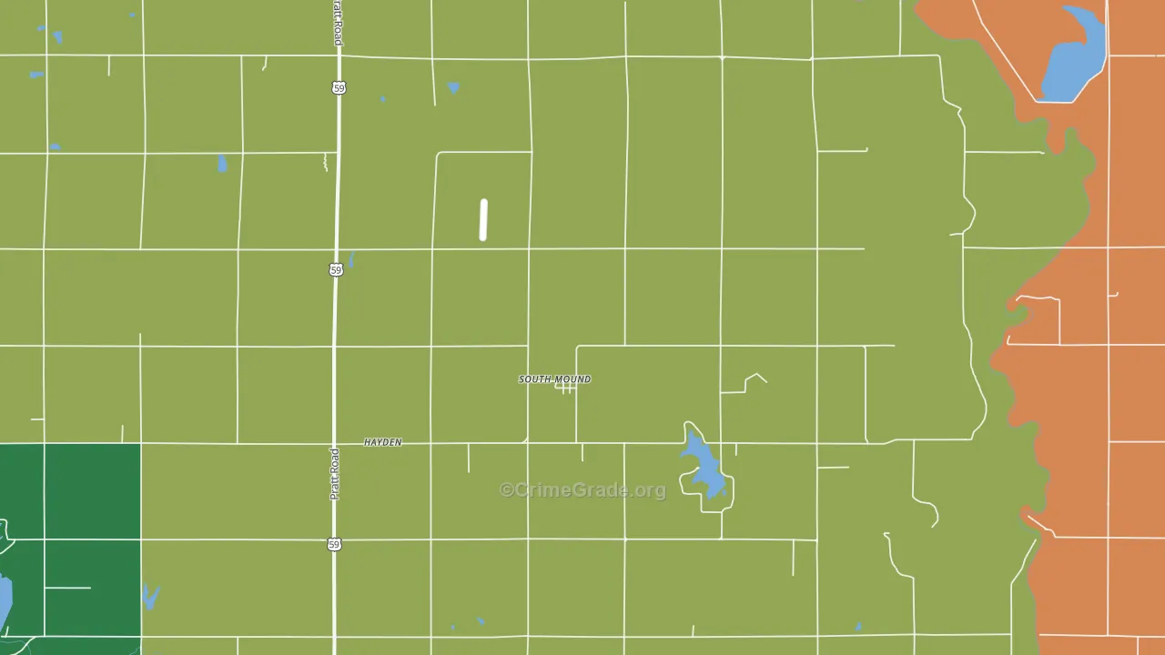 South Mound, KS Map of Robbery Rates