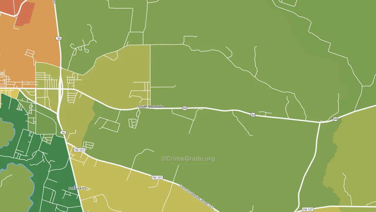 South Mountain, TX Map of Robbery Rates