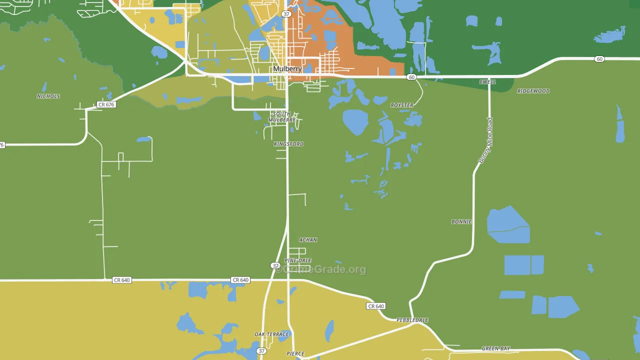 South Mulberry, FL Map of Robbery Rates