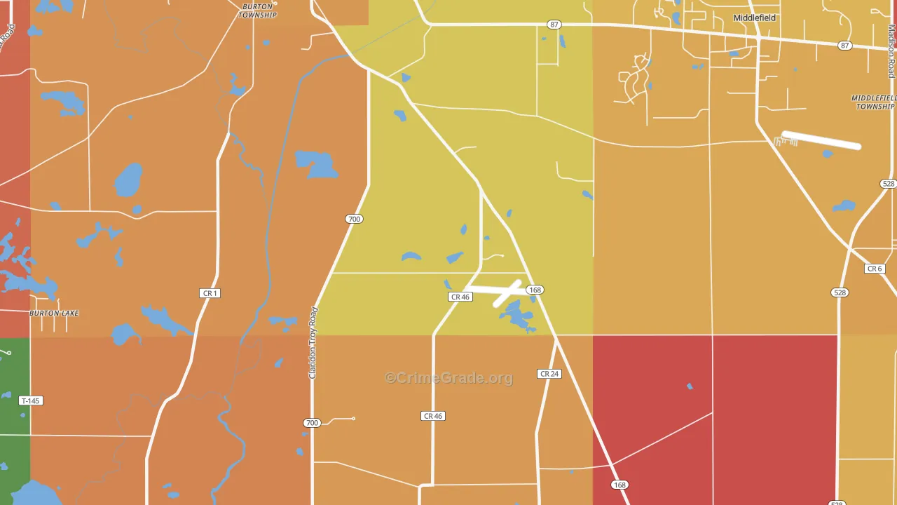 South Newbury, OH Map of Robbery Rates