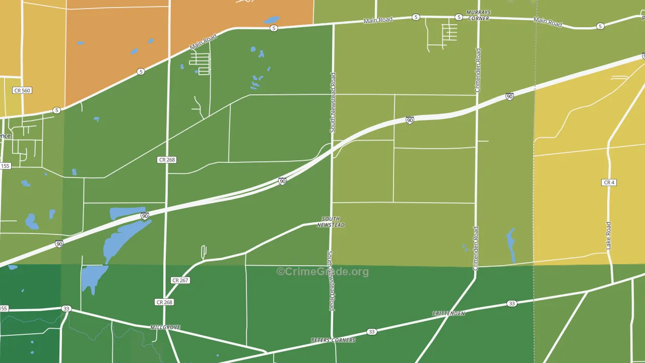 South Newstead, NY Map of Robbery Rates