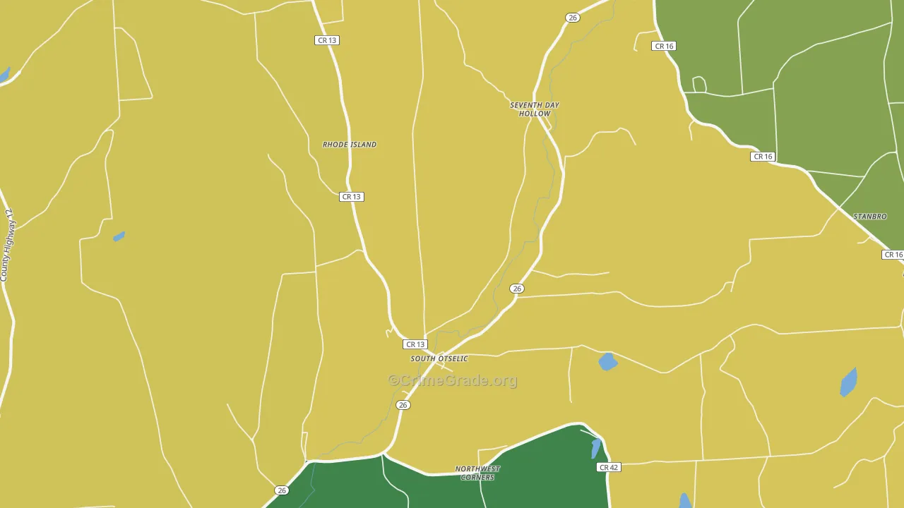 South Otselic, NY Map of Robbery Rates