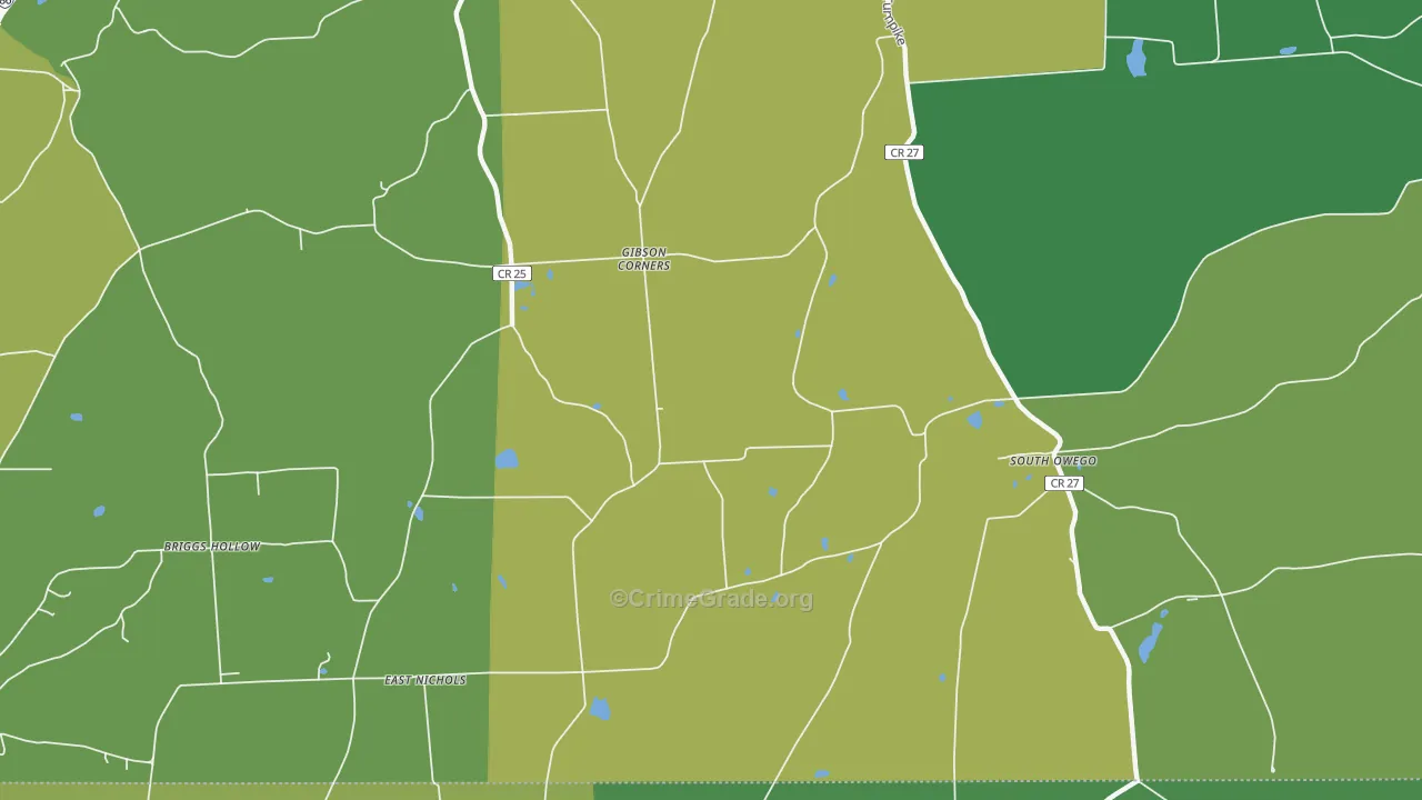 South Owego, NY Map of Robbery Rates