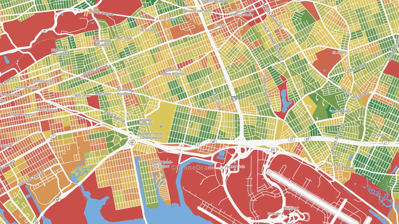 South Ozone Park, Queens, NY Map of Robbery Rates