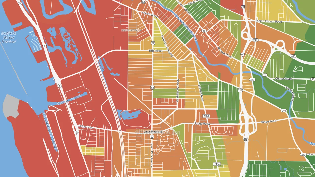 South Park, Buffalo, NY Map of Robbery Rates