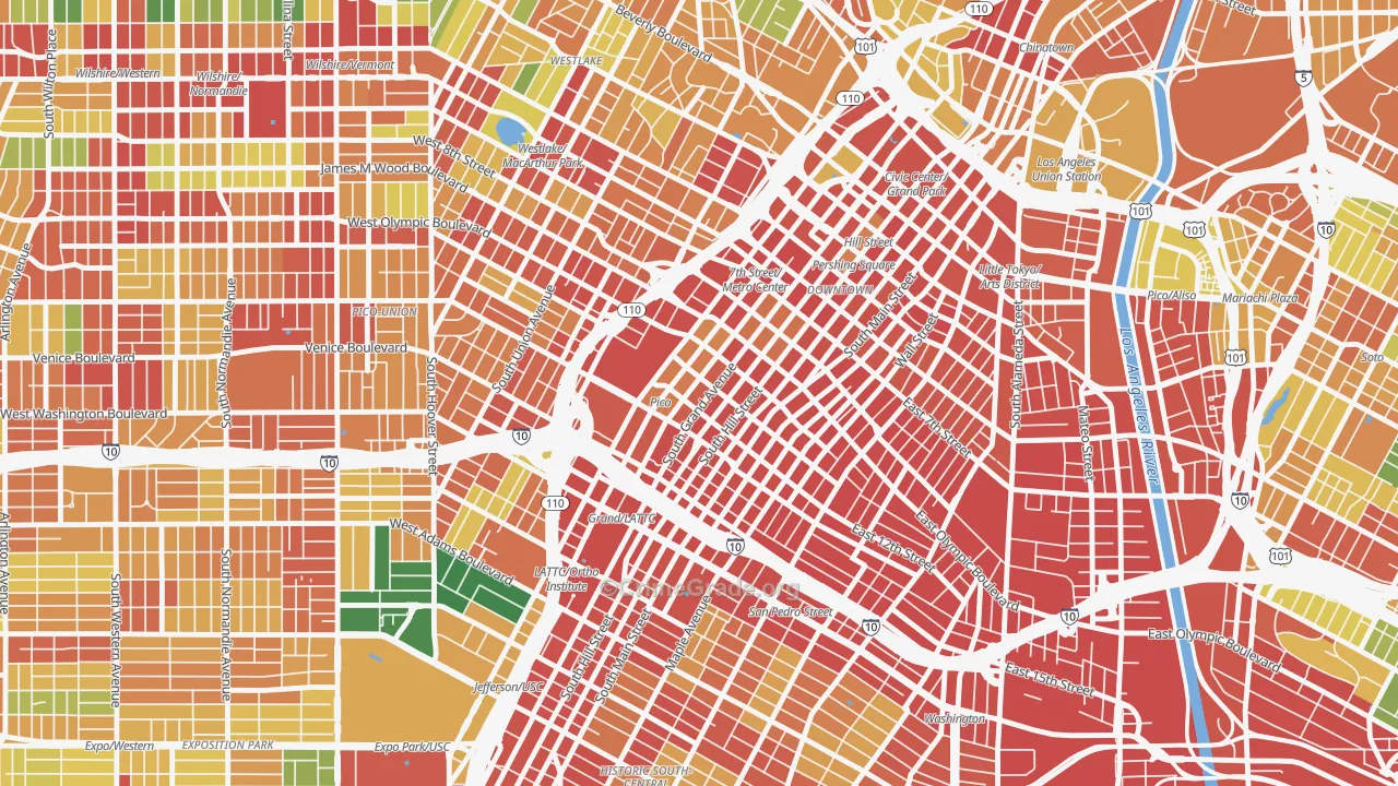 South Park, Los Angeles, CA Map of Robbery Rates