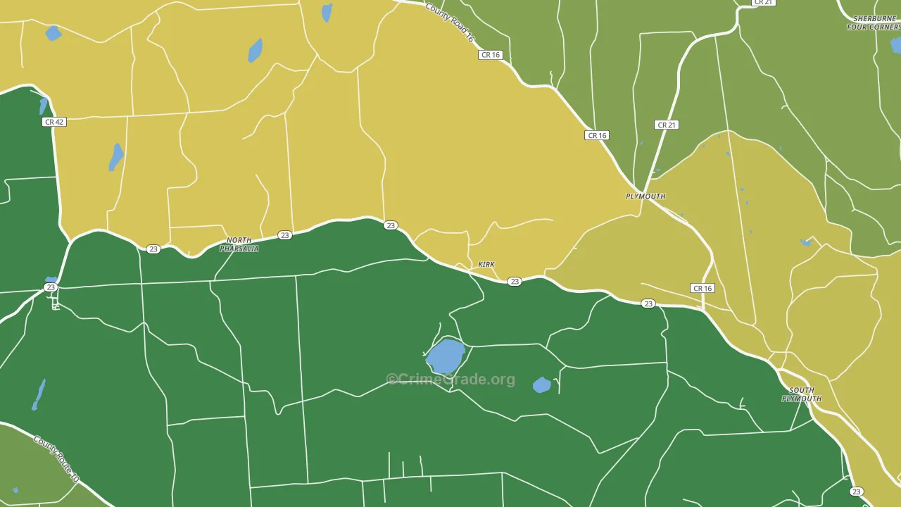 South Plymouth, NY Map of Robbery Rates