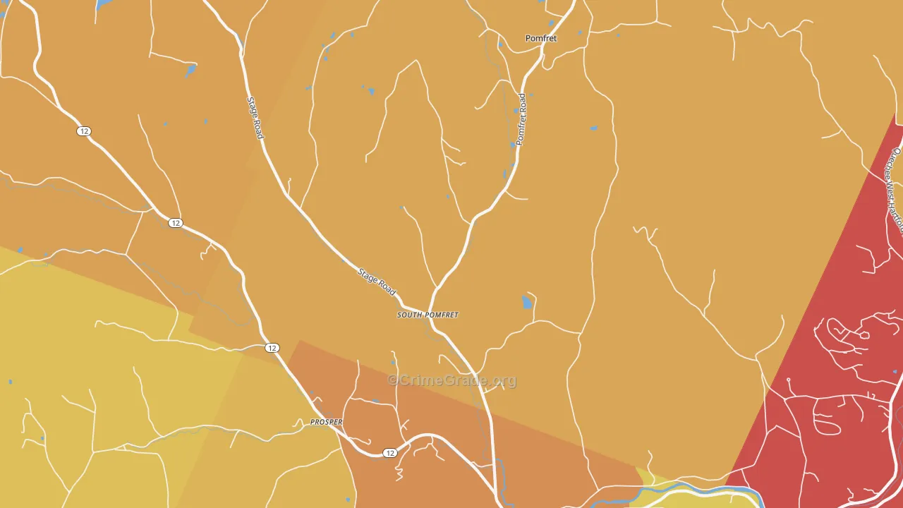 South Pomfret, VT Map of Robbery Rates