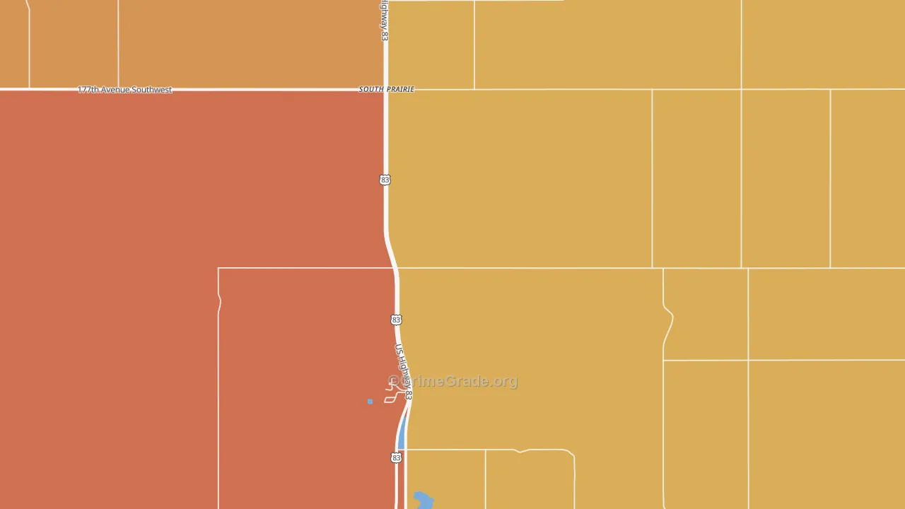 South Prairie, ND Map of Robbery Rates