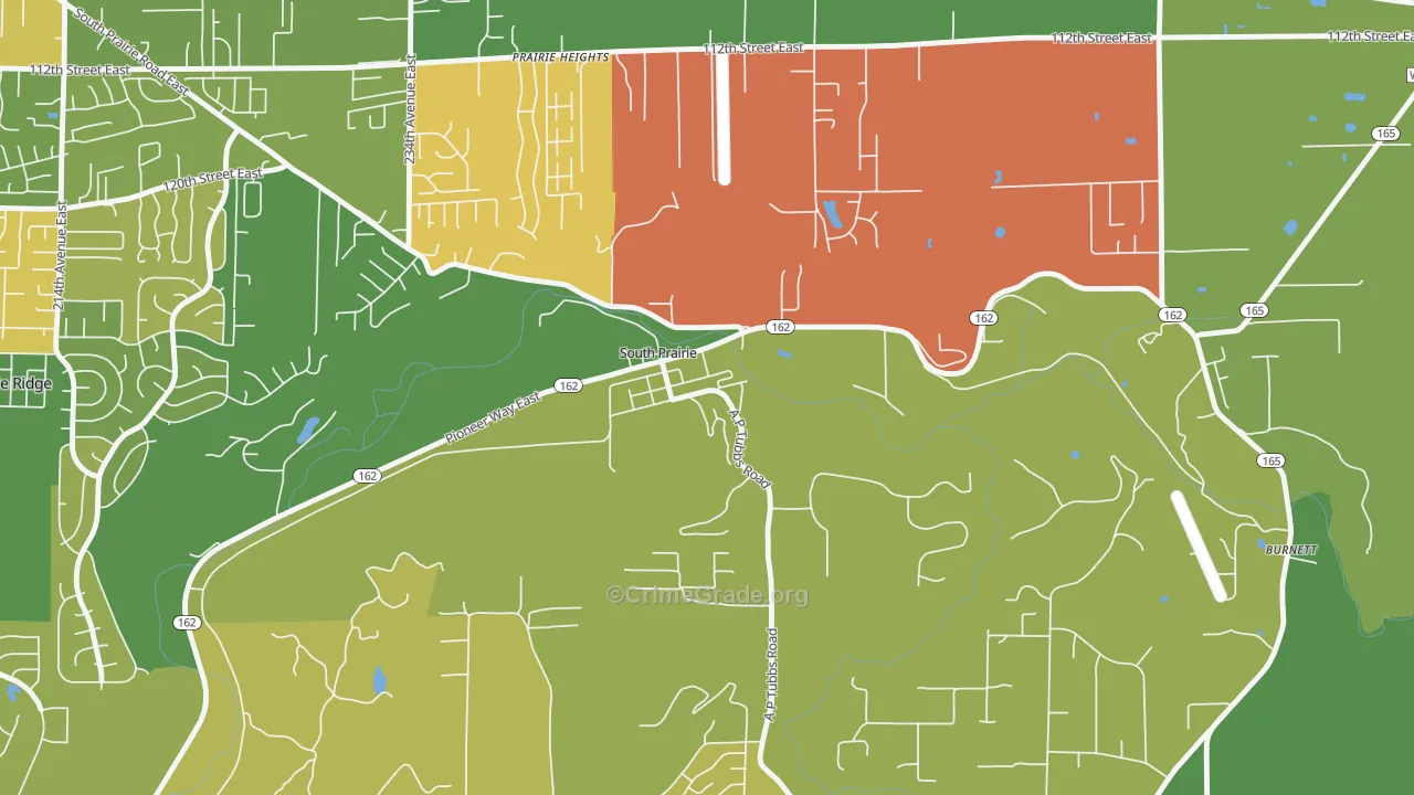 South Prairie, WA Map of Robbery Rates